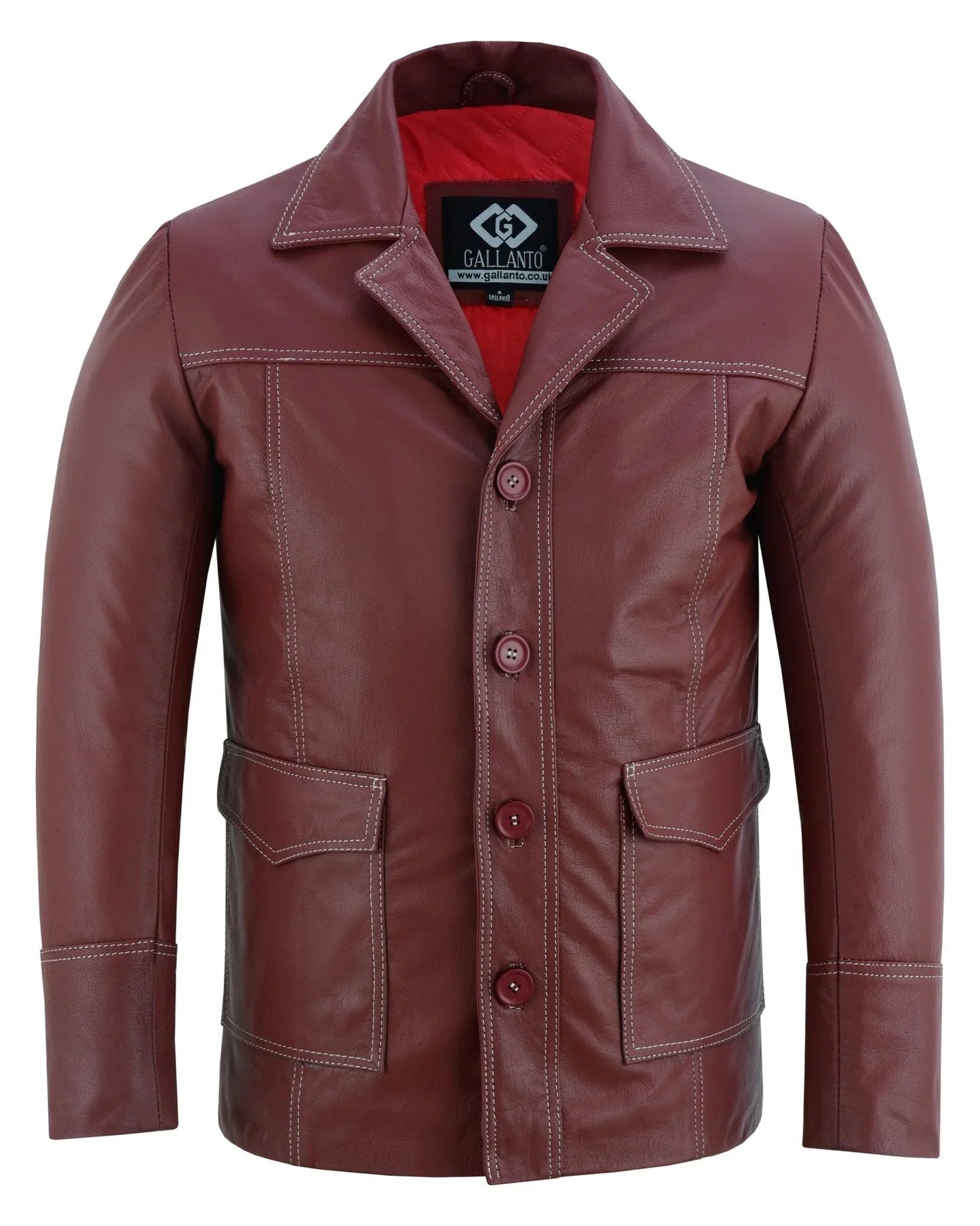 brad pitt fight club style leather blazer
