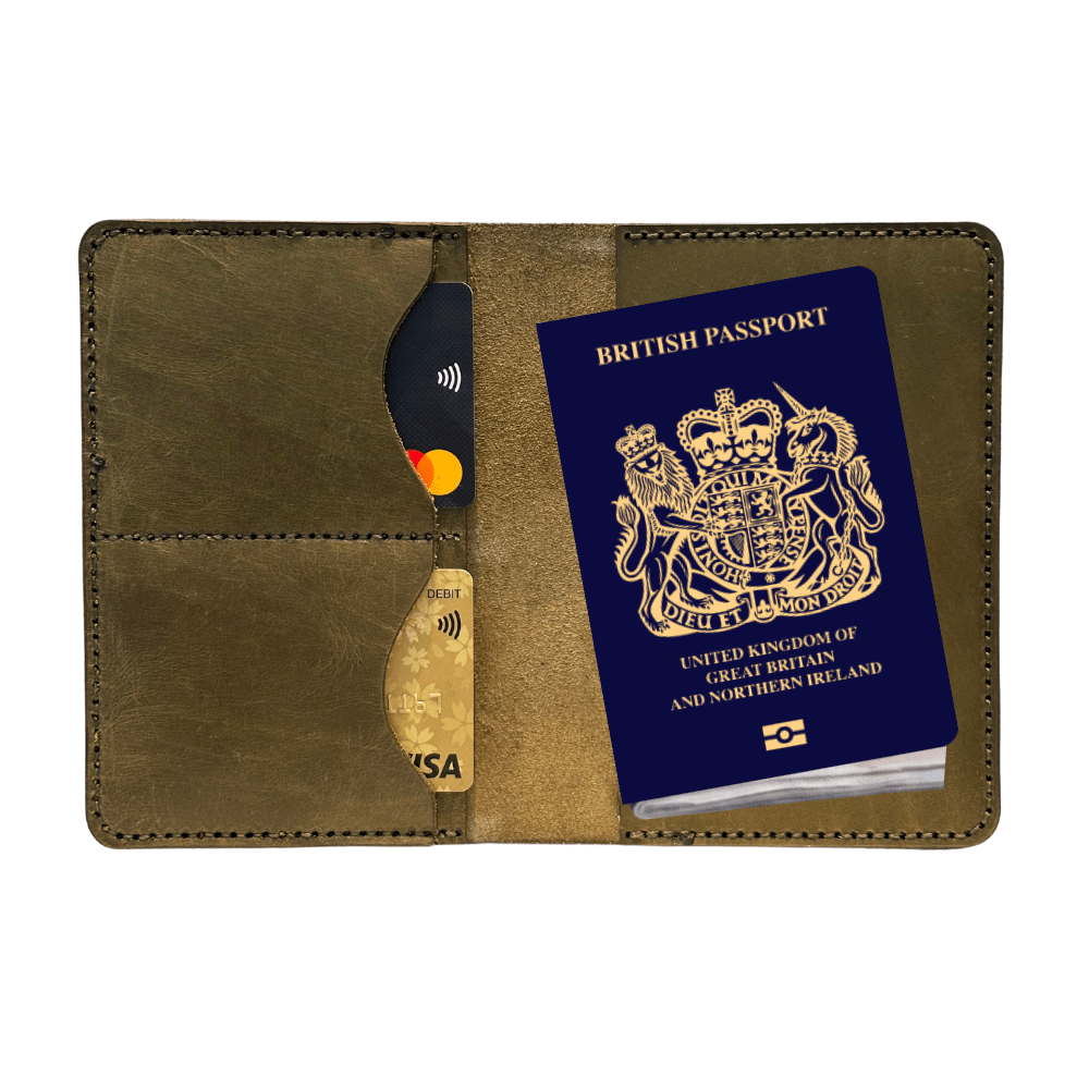 slim leather passport holder | rfid blocking travel wallet cover