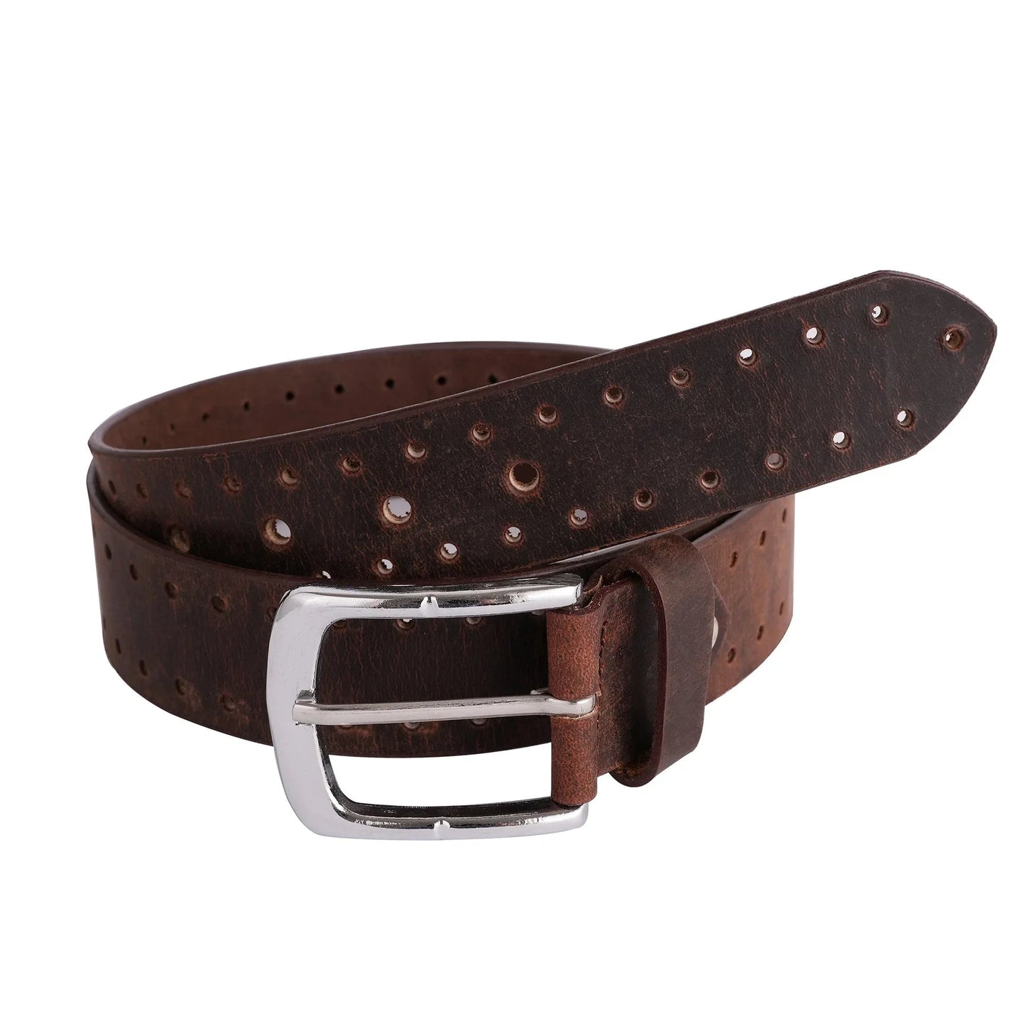 mens belts for jeans – genuine leather crazy holes belt by gallanto