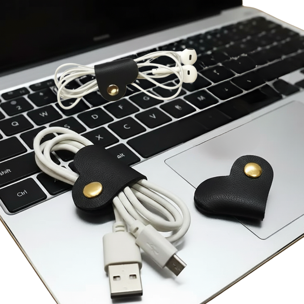premium cable holder leather cord organiser clips set of 10 pieces