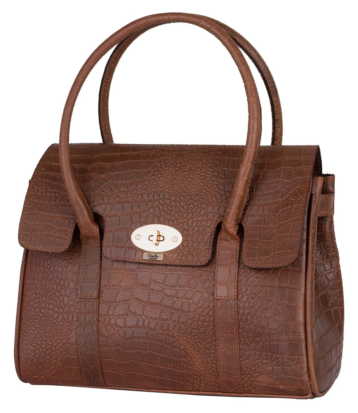 falkirk crocodile embossed womens leather handbags -