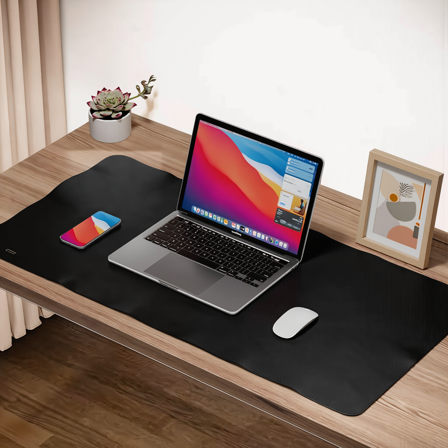 premium leather desk mat | non-slip waterproof desk pad protection