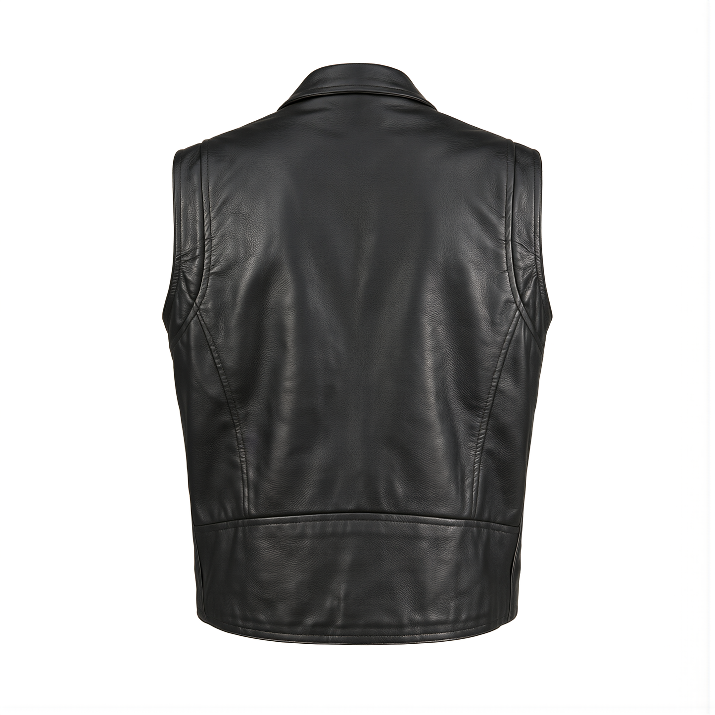 mens leather sleeveless jacket with iconic brando biker style