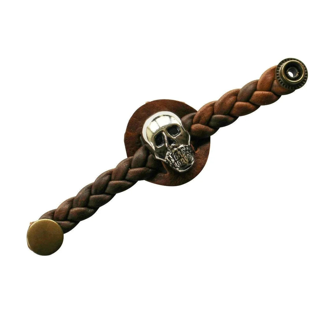 leather braided vest extenders 15mm snap black motorcycle style