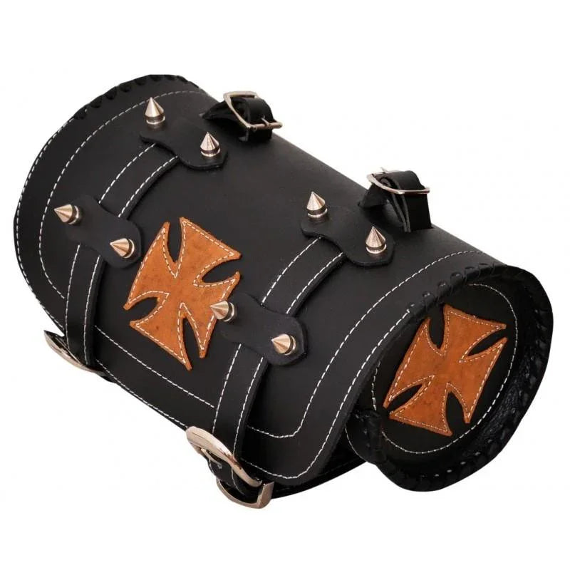 motorbike tool bag with iron cross design for motorcycle storage