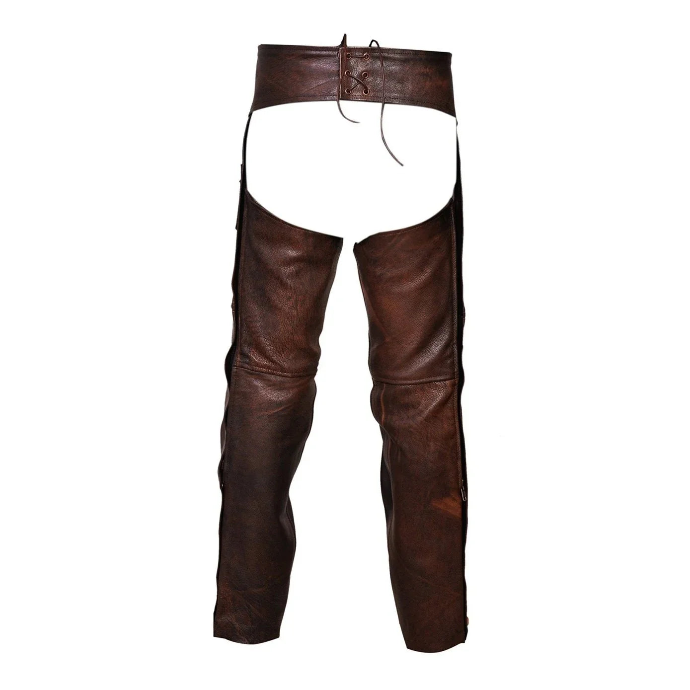 vintage brown motorcycle horse riding unisex leather chaps -