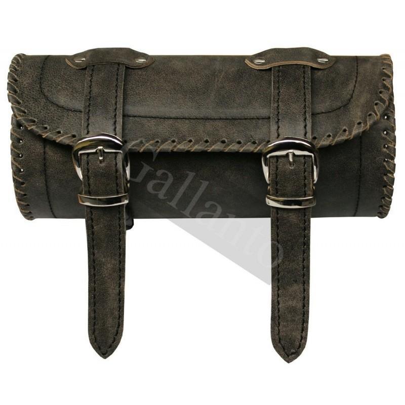 vintage stonewash cowhide leather motorcycle tool bag
