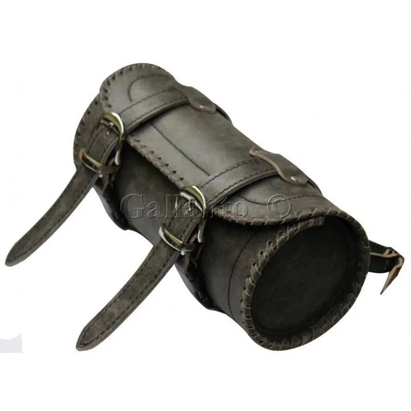 stonewash grey leather motorcycle tool bag