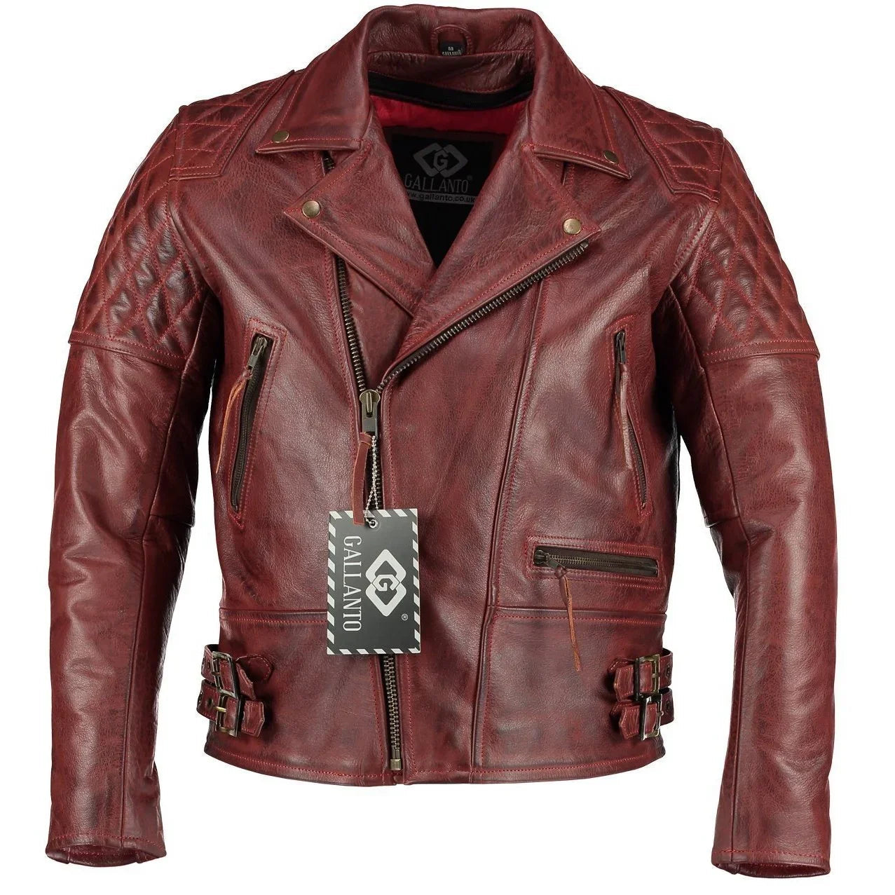 classic diamond motorcycle men's  leather biker jacket