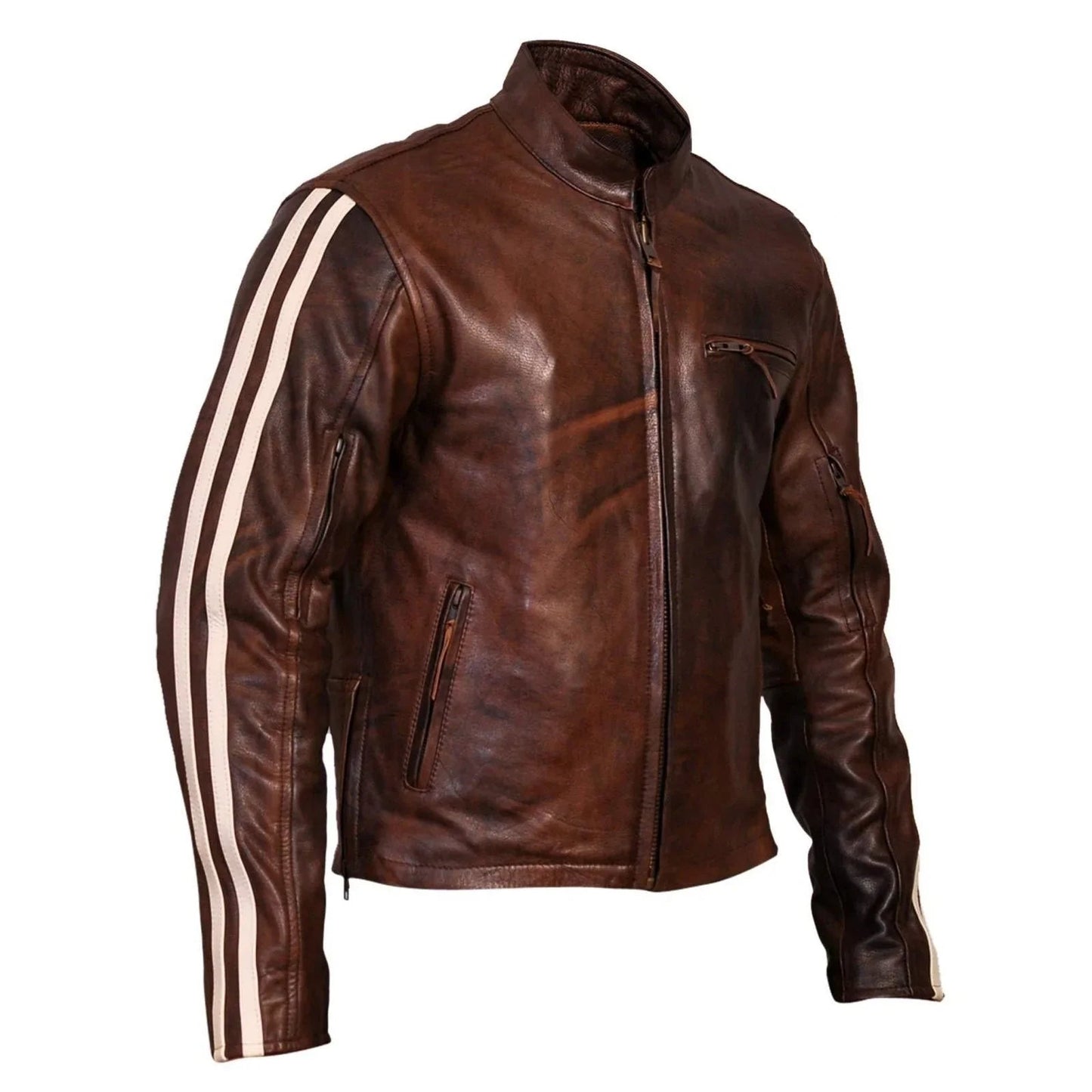 leather jacket biker jacket – tivoli retro brown cruiser leather jacket