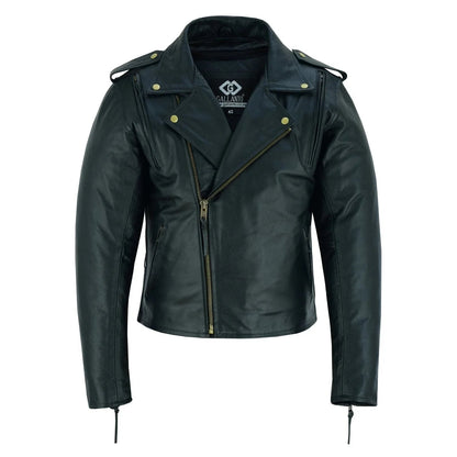 Men's Cool Rider Black Vented Premium Leather Motorcycle Jacket