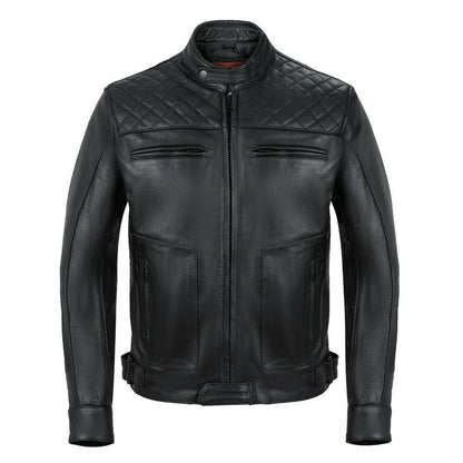 Motorcycle Leather Jacket in Premium Cowhide with CE Protection