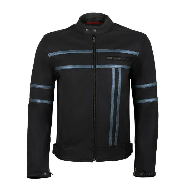 mens leather biker jacket – genuine cowhide motorcycle jacket