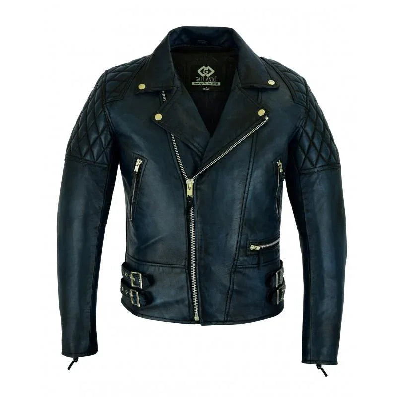 leather biker jackets men's- 2 toned premium classic riding jacket