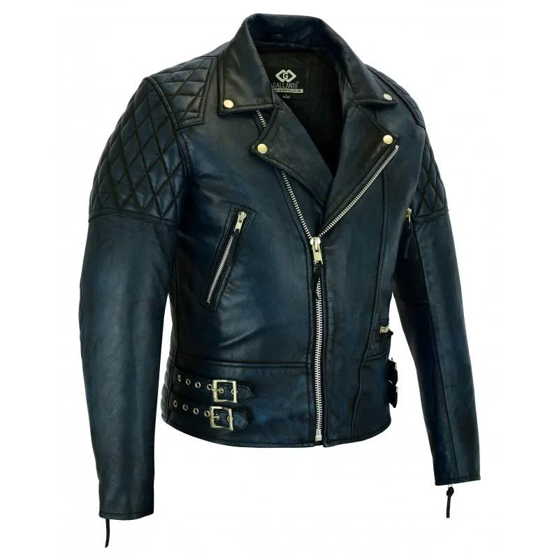 leather biker jackets men's- 2 toned premium classic riding jacket