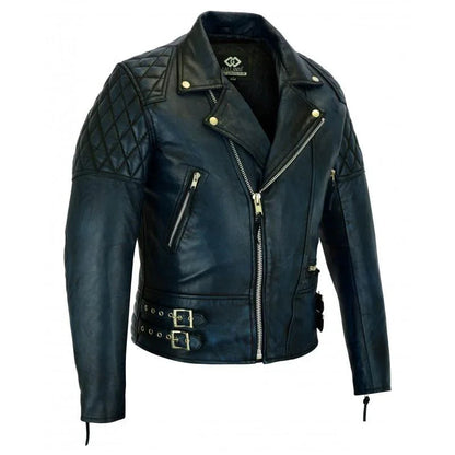 Leather Biker Jackets Men's- 2 Toned Premium Classic Riding Jacket