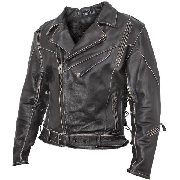 leather biker jacket – men's antique brown rub-off cowhide motorcycle jacket