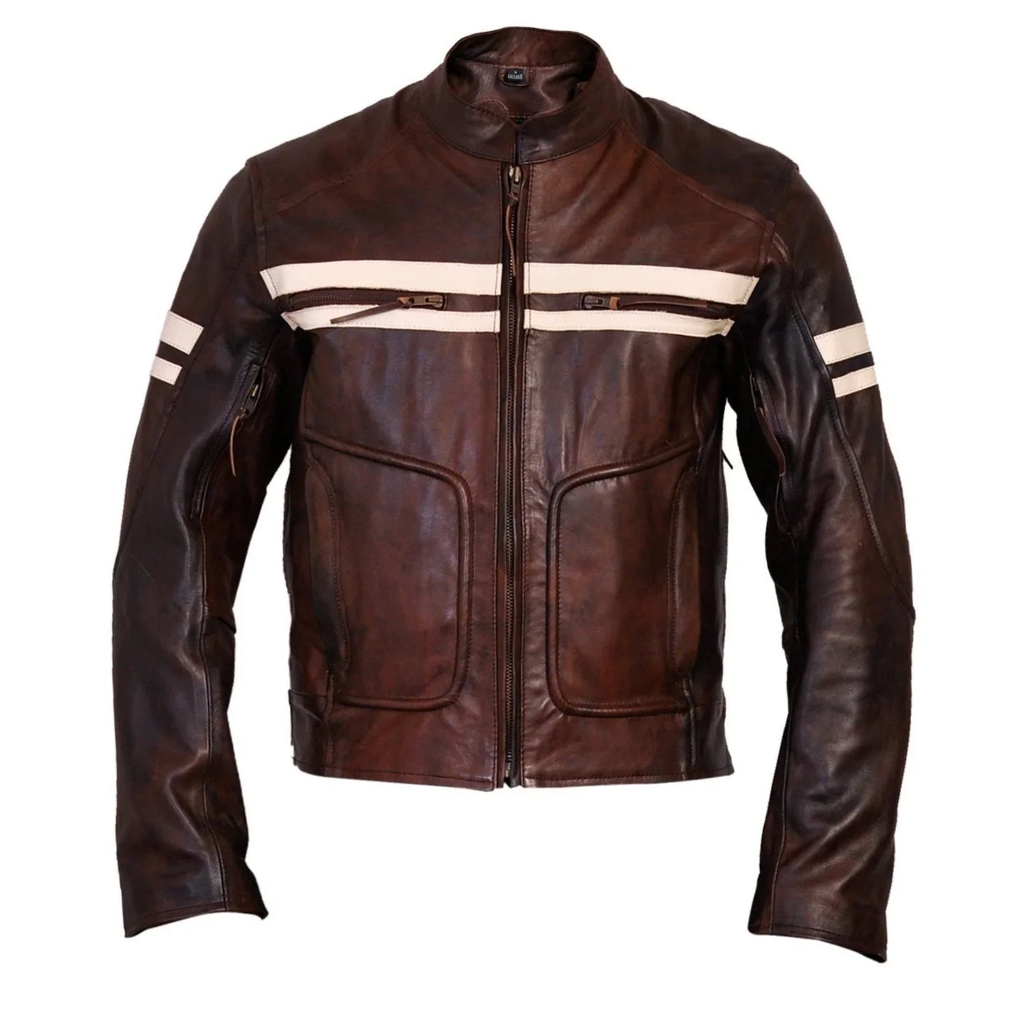 roma distressed cruiser jacket leather motorcycle  for men