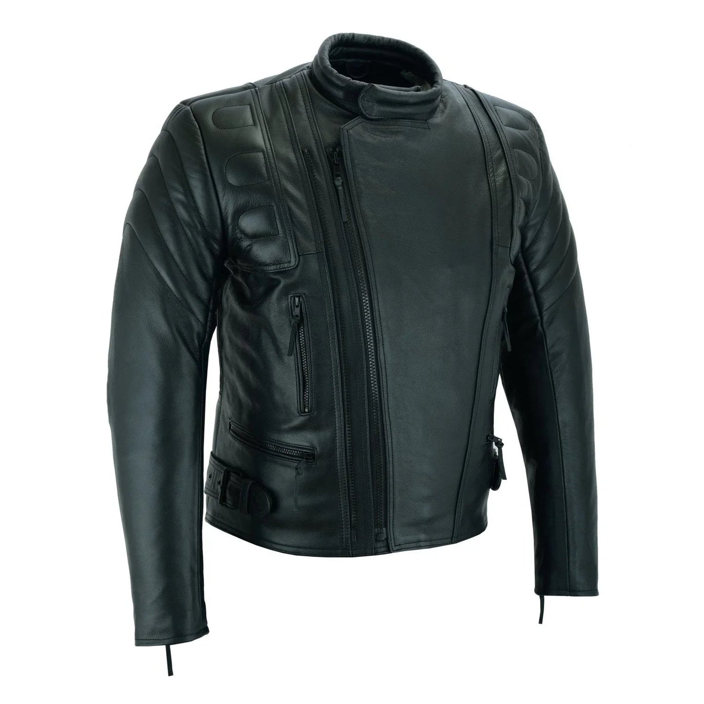 limo leather jacket – padded armoured motorcycle biker jacket