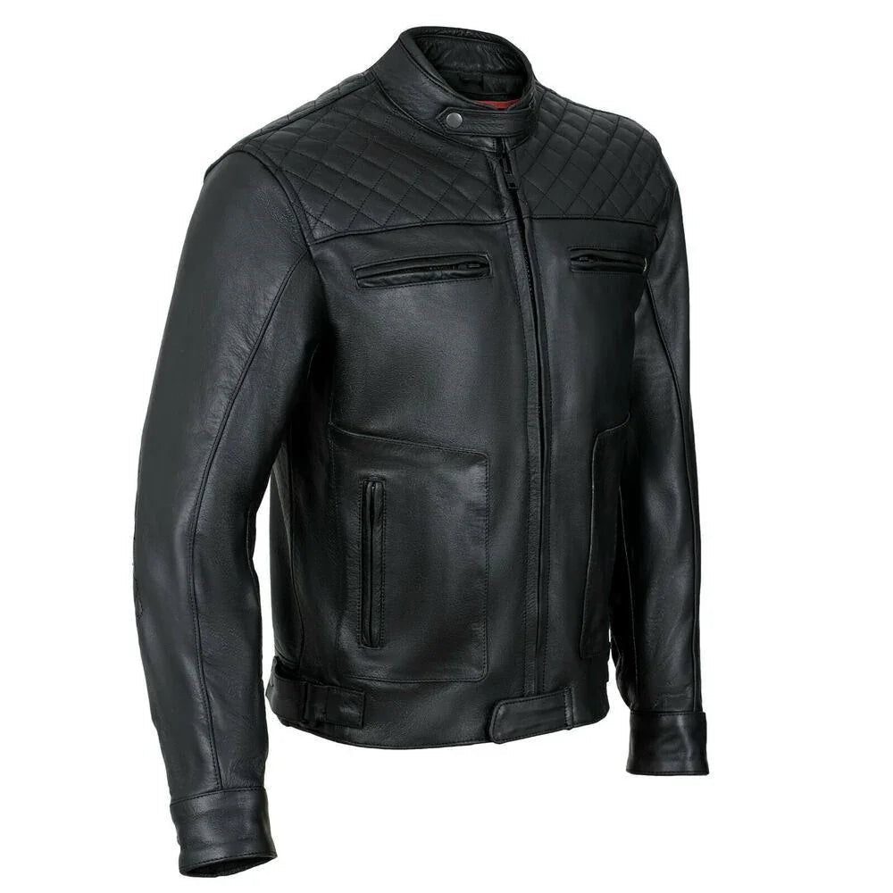 motorcycle leather jacket in premium cowhide with ce protection