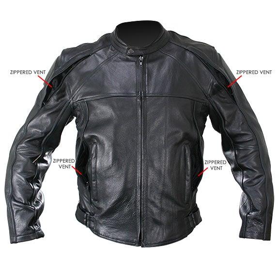men’s black naked cowhide leather motorcycle jacket