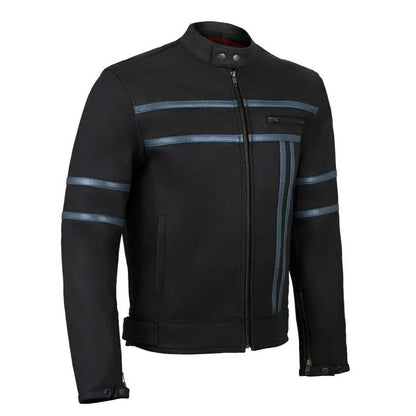 Mens Leather Biker Jacket – Genuine Cowhide Motorcycle Jacket