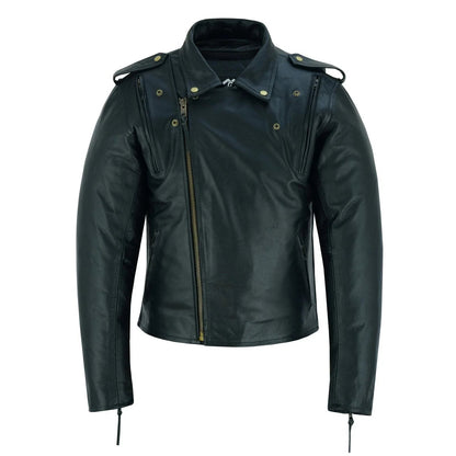 Men's Cool Rider Black Vented Premium Leather Motorcycle Jacket