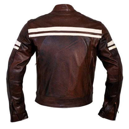 Roma Distressed Cruiser Jacket Leather Motorcycle  for Men