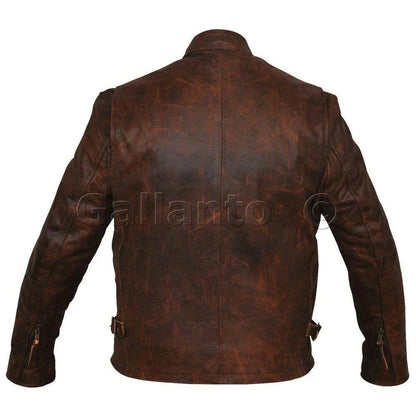 Classic Racer Biker Leather Jacket in Genuine Leather