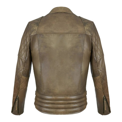 Classic Diamond Motorcycle Men's  Leather Biker Jacket