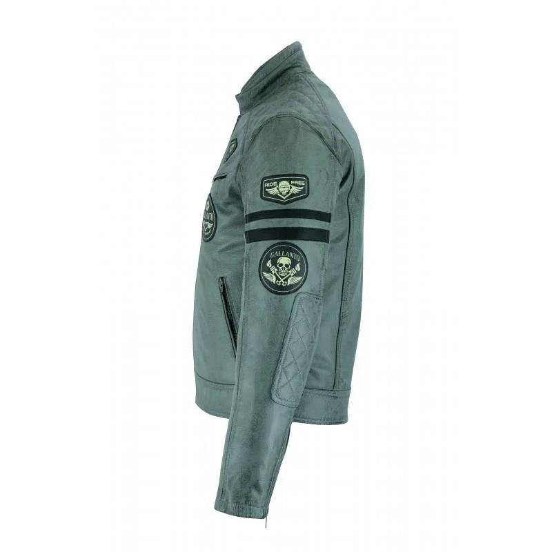 men's biker jackets grey real leather motorcycle jacket for riding
