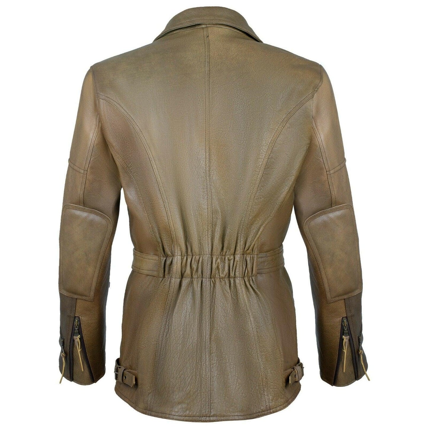 men's leather biker jacket 3/4 length cowhide motorcycle jacket