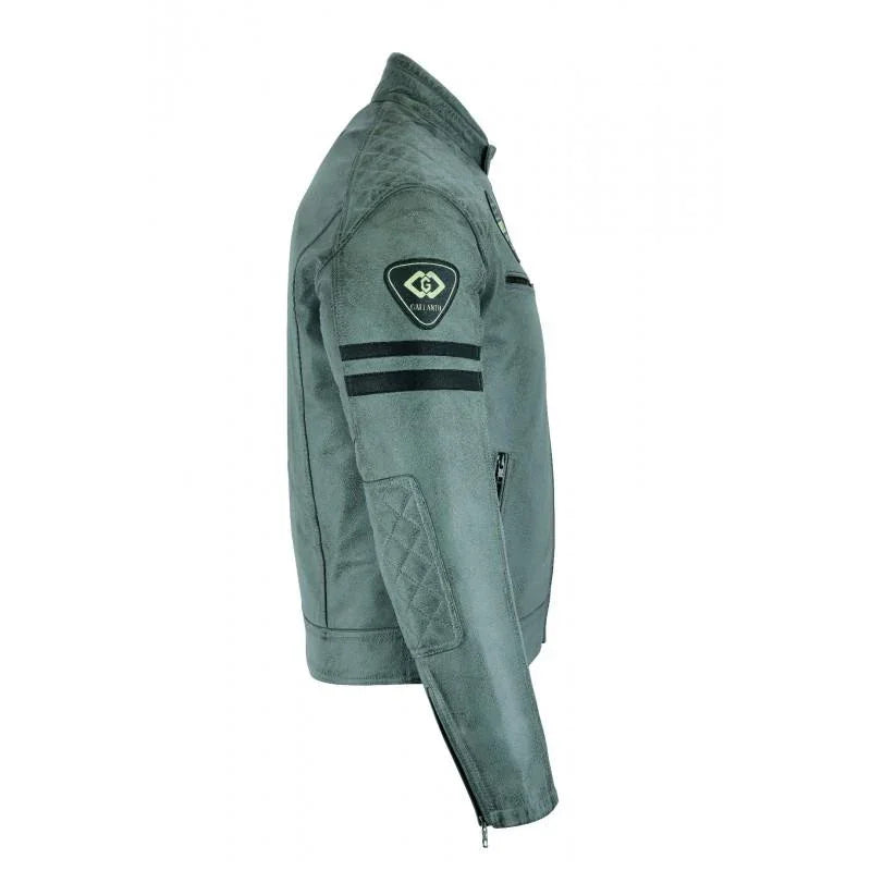 men's biker jackets grey real leather motorcycle jacket for riding