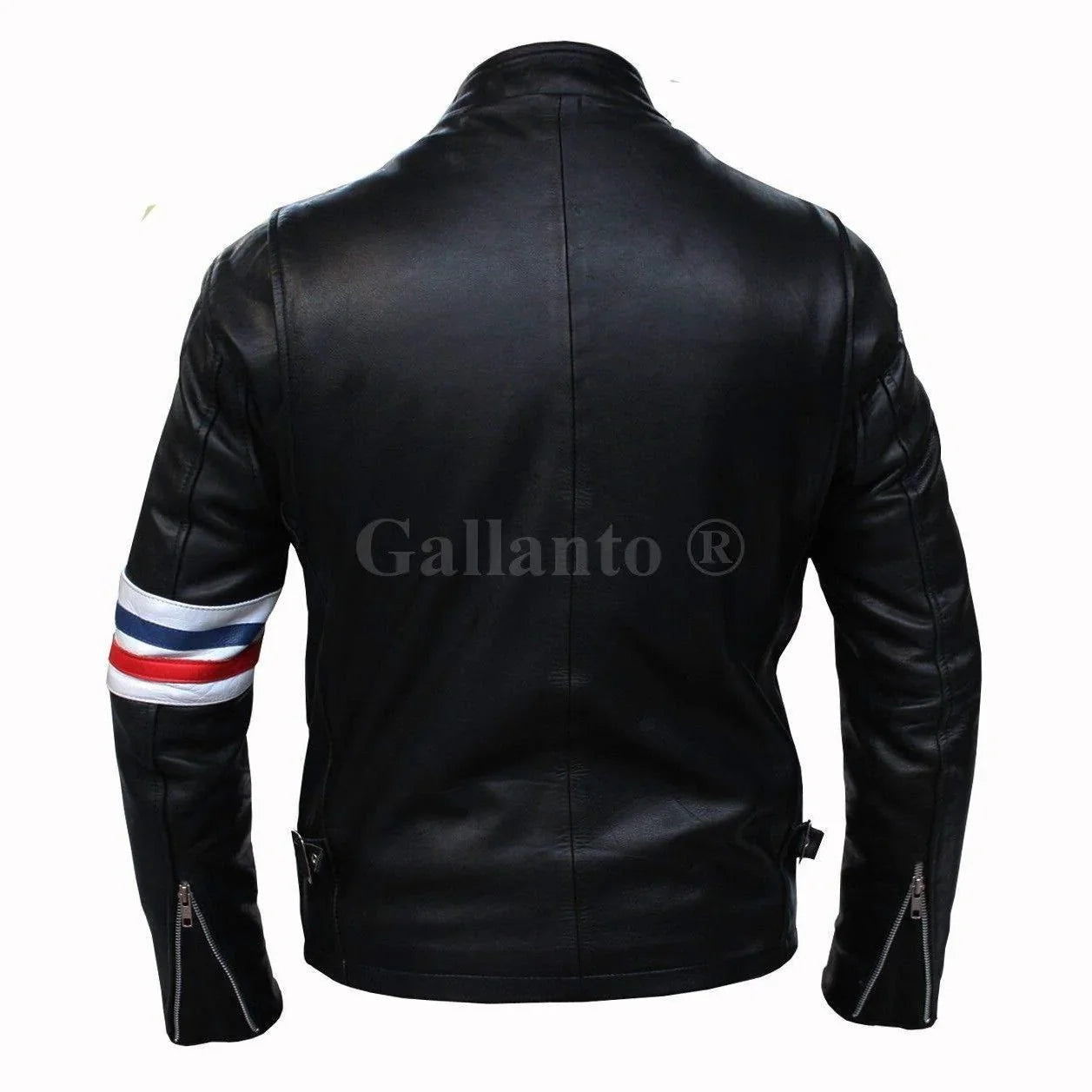 easy rider striped leather jacket in premium cowhide for riders