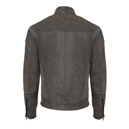 Classic British Men's Biker Jackets with Badges Motorcycle Style
