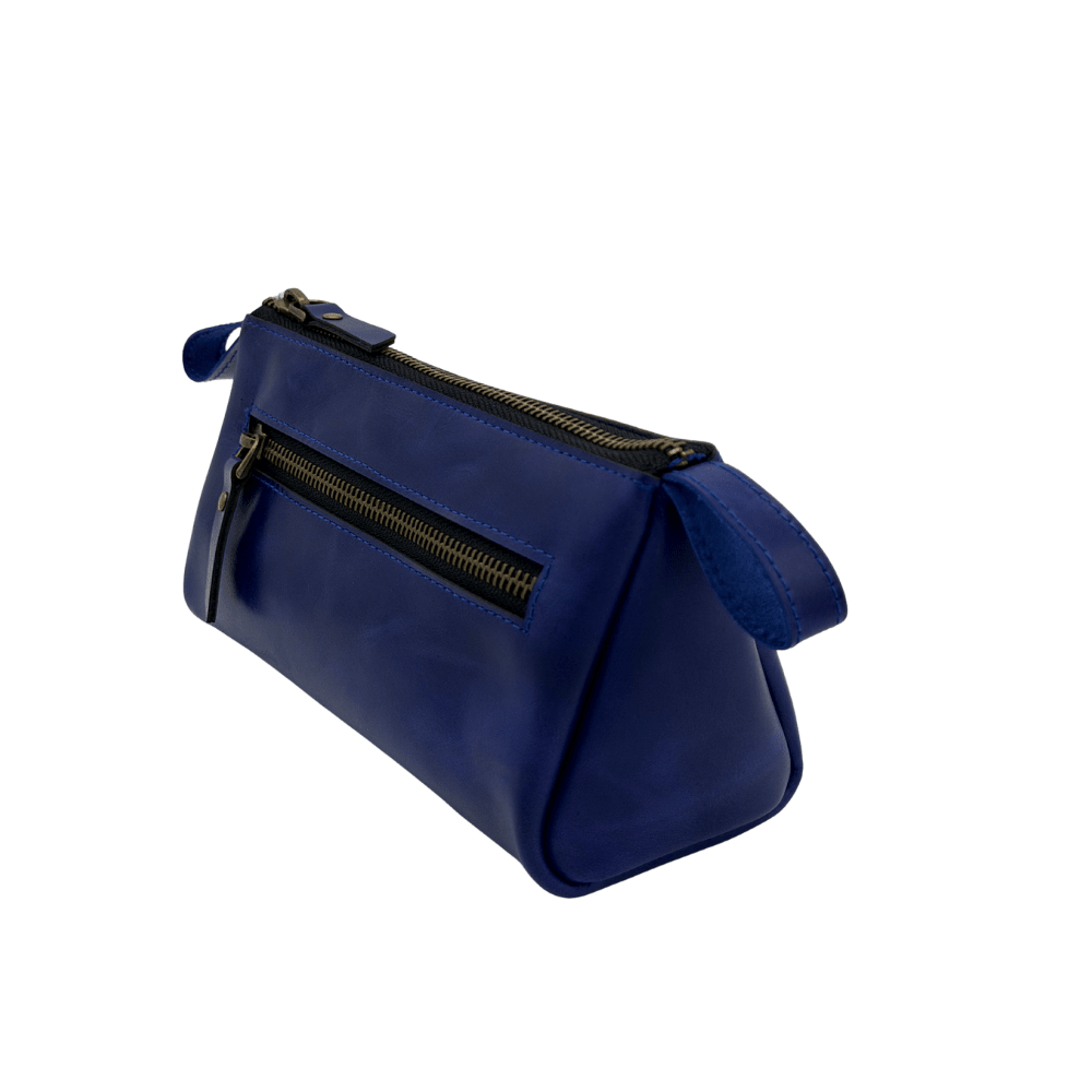 premium leather cosmetic makeup bag | luxury small travel pouch