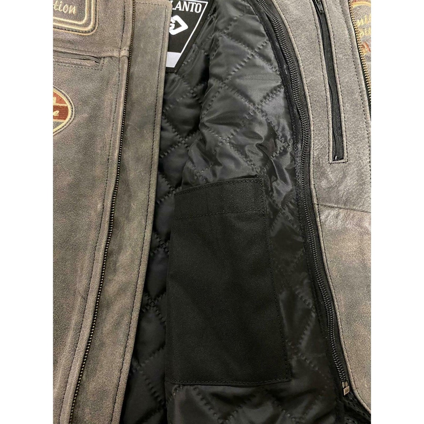 classic british men's biker jackets with badges motorcycle style