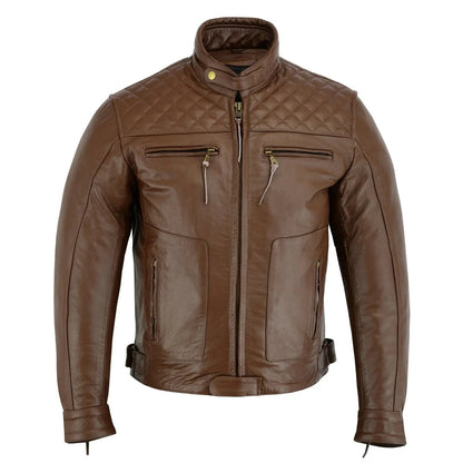 Motorcycle Leather Jacket in Premium Cowhide with CE Protection