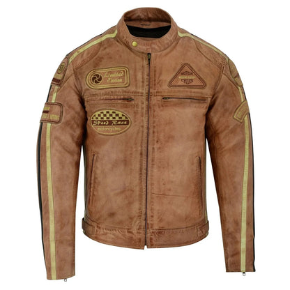 Wax Leather British Motor Jacket for Men