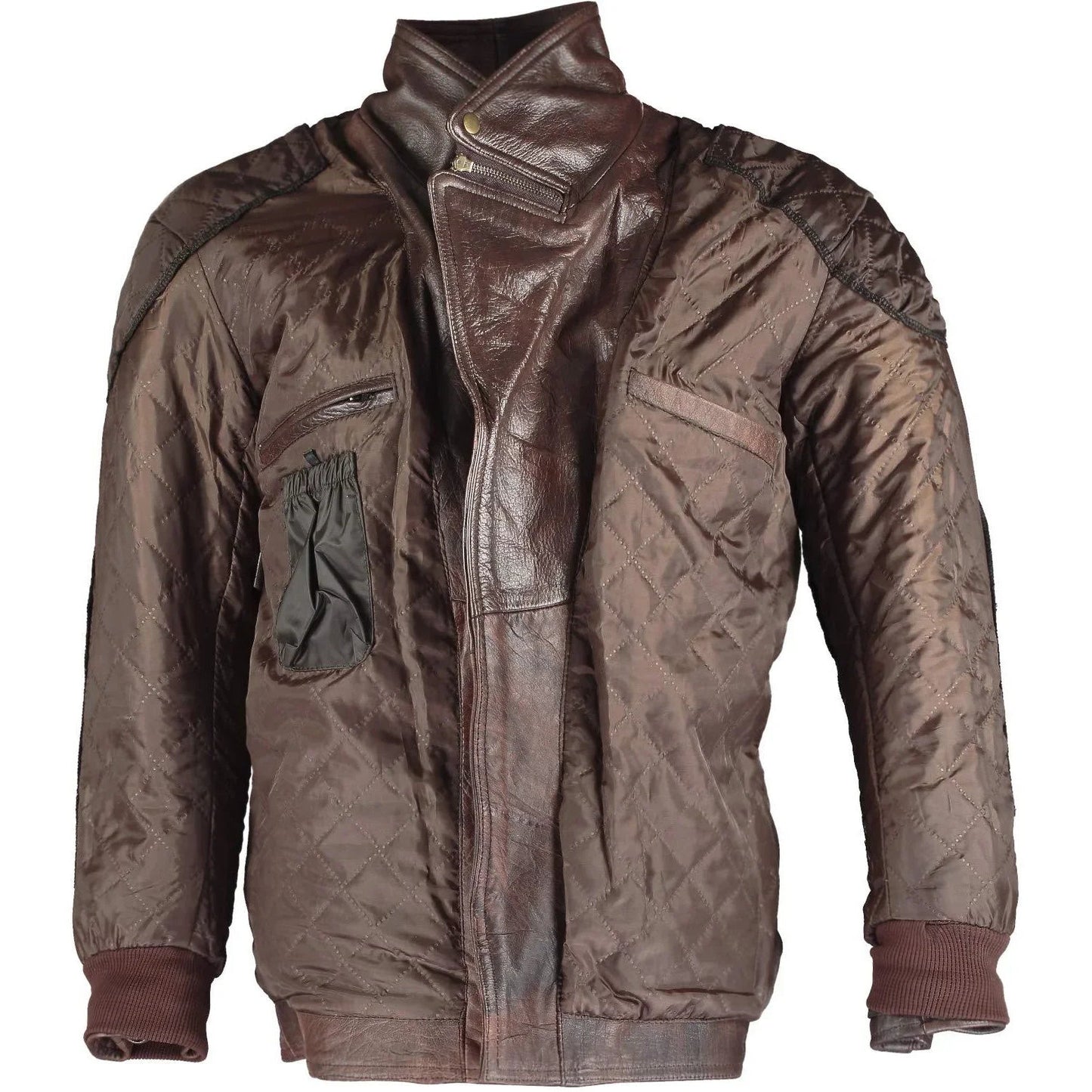 men's leather biker jacket 3/4 length cowhide motorcycle jacket