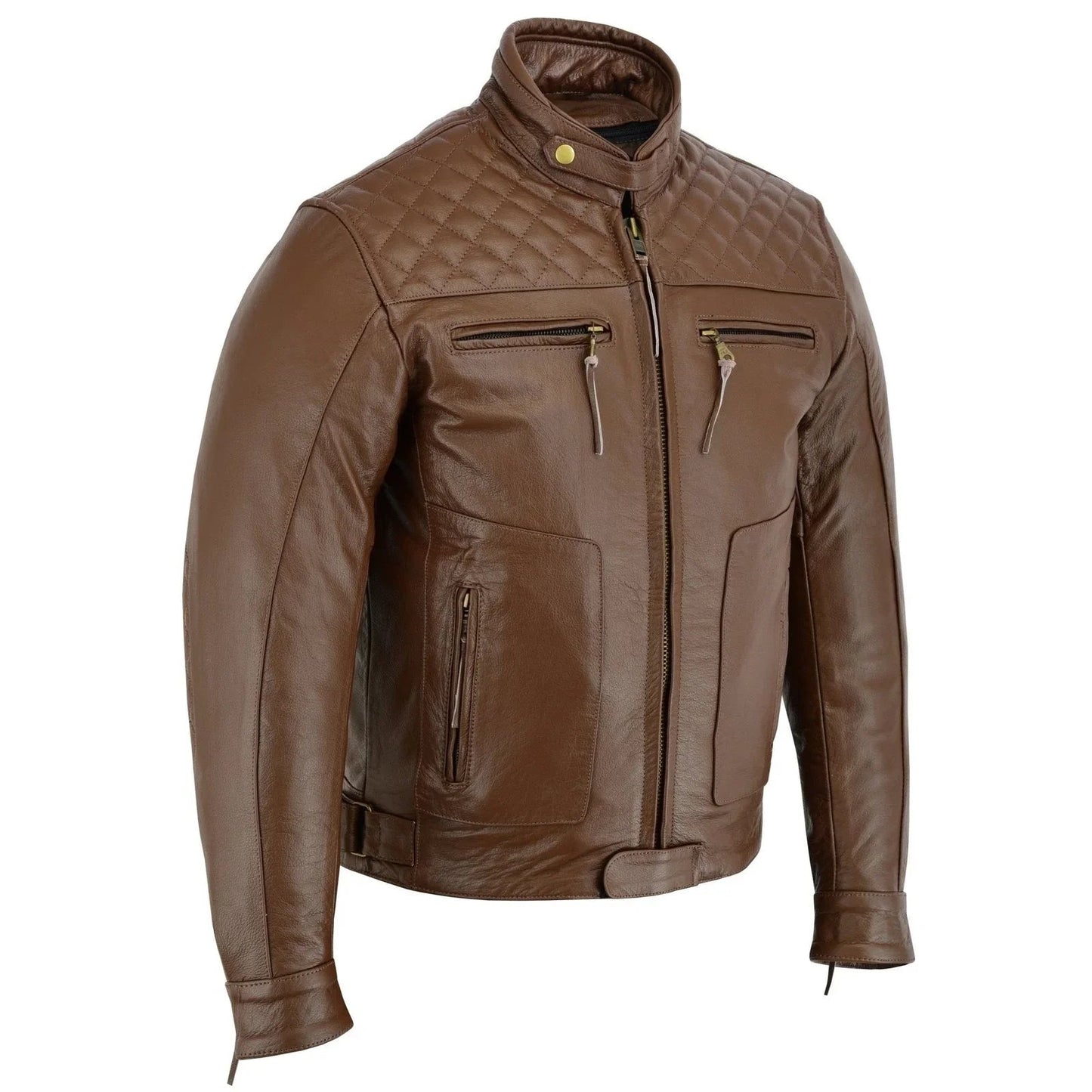 motorcycle leather jacket in premium cowhide with ce protection