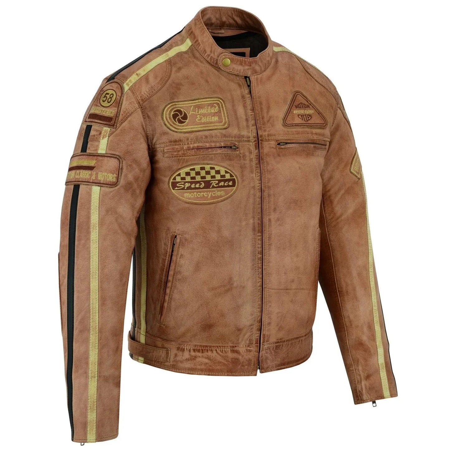wax leather british motor jacket for men