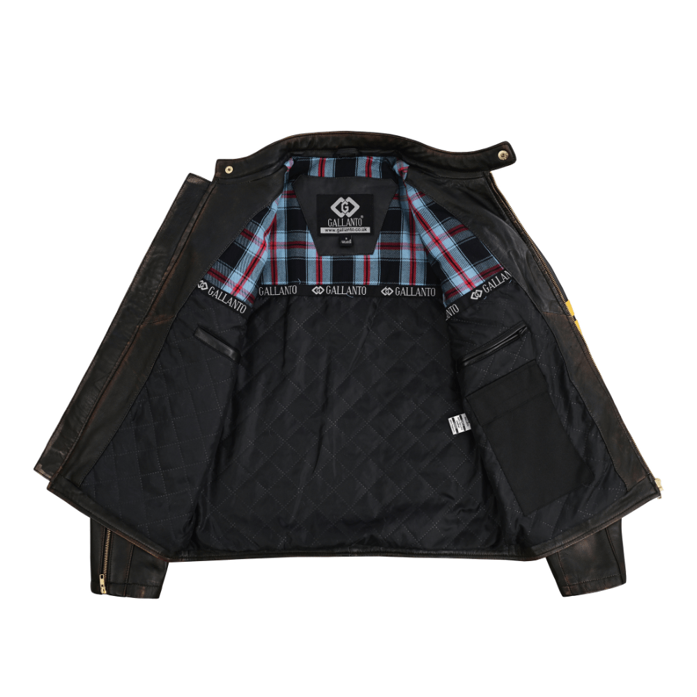 mens black sheepskin leather jacket with antique distressed finish