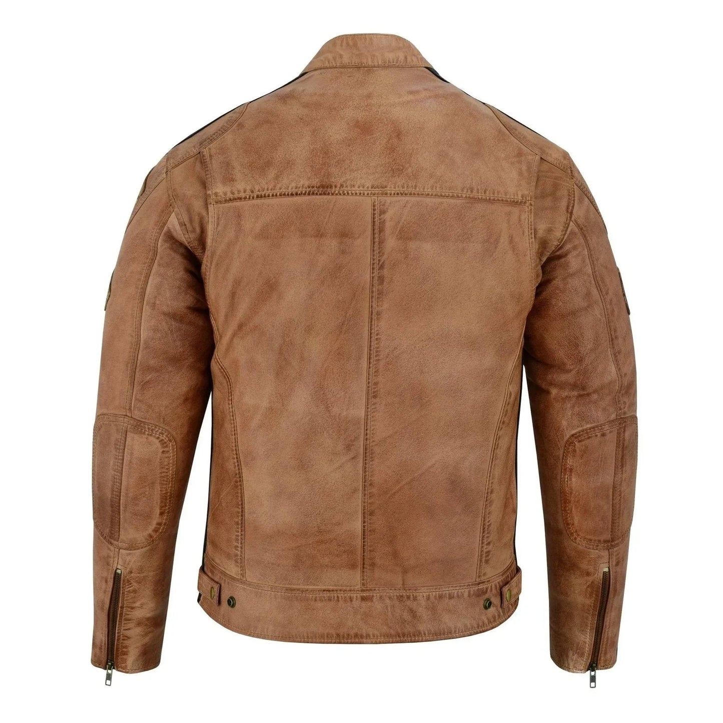 wax leather british motor jacket for men