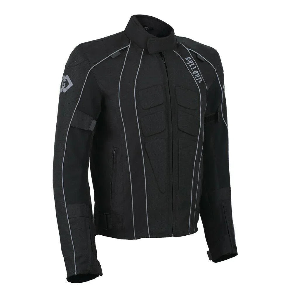 0860 mens textile armoured motorcycle jacket biker fabric -