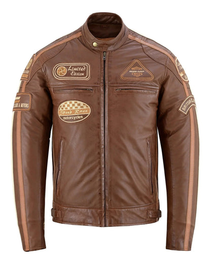 Wax Leather British Motor Jacket for Men