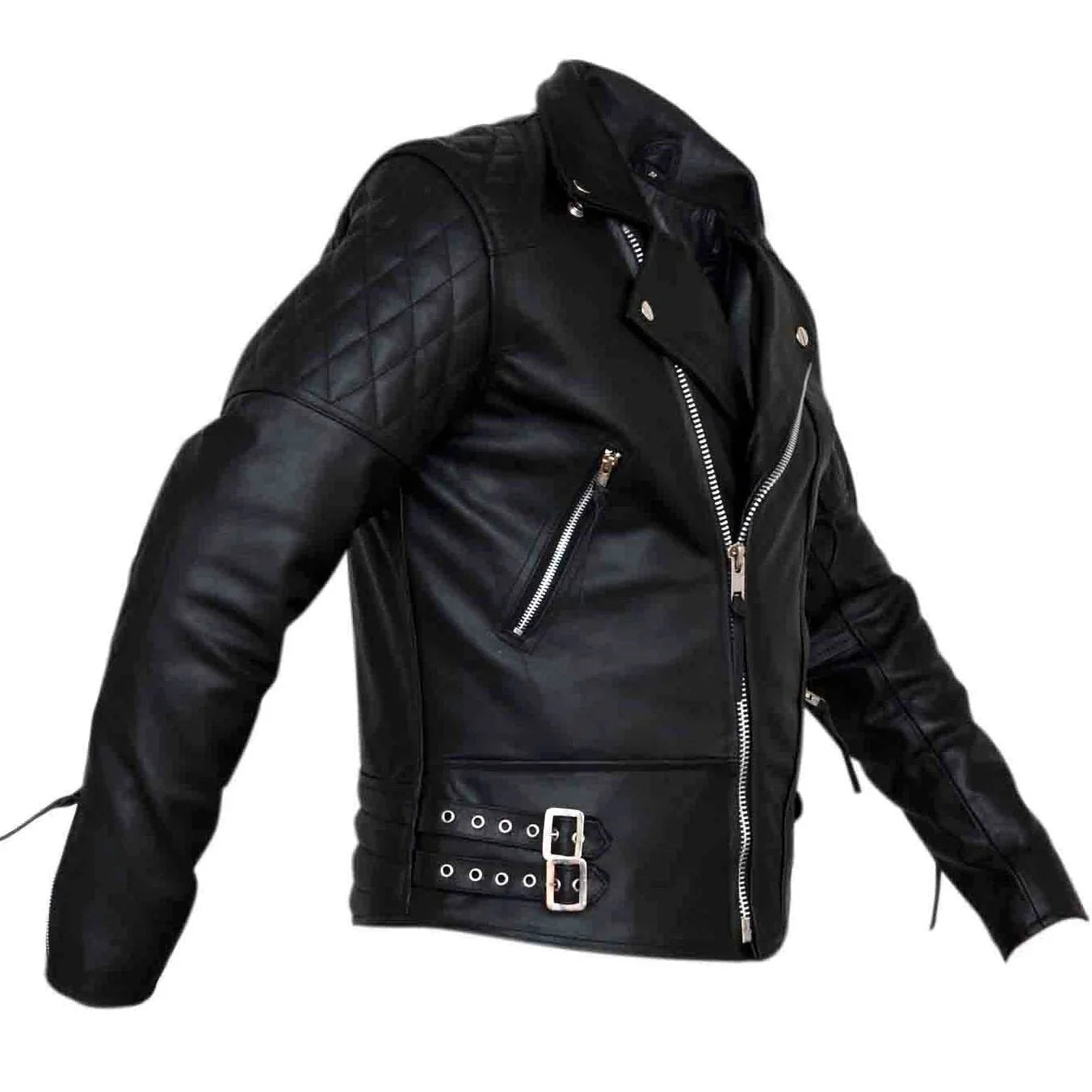 classic diamond motorcycle men's  leather biker jacket