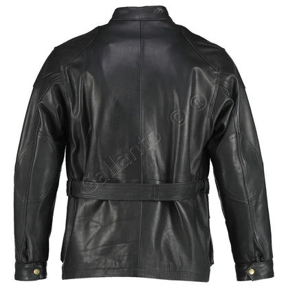 Men's Biker Jackets Benjamin Button Premium Long Leather Jacket