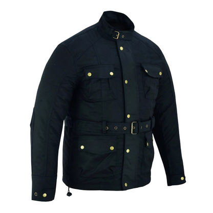 Mens Waterproof Jacket – Wax Cotton Armoured Motorcycle Jacket