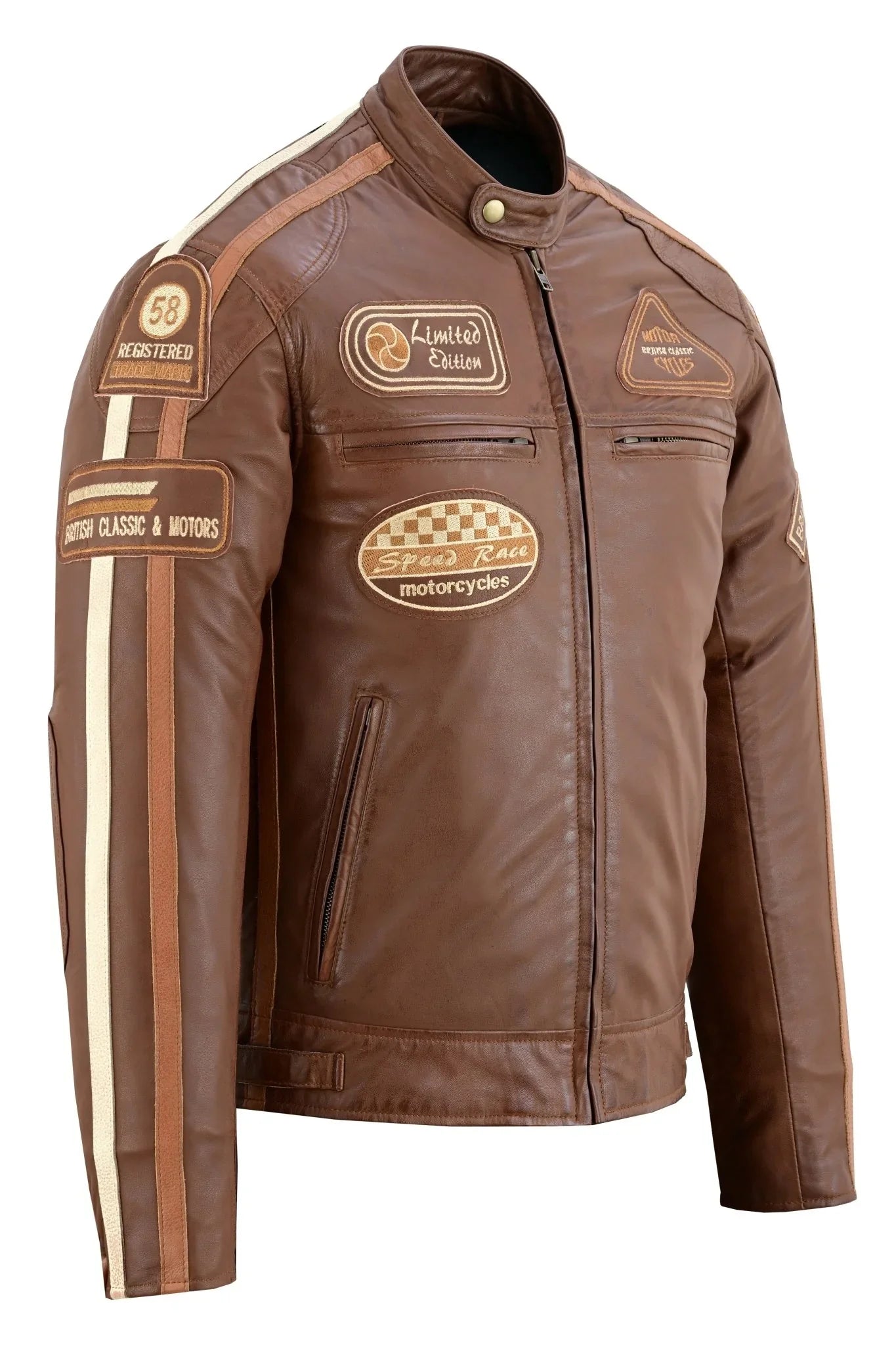 wax leather british motor jacket for men